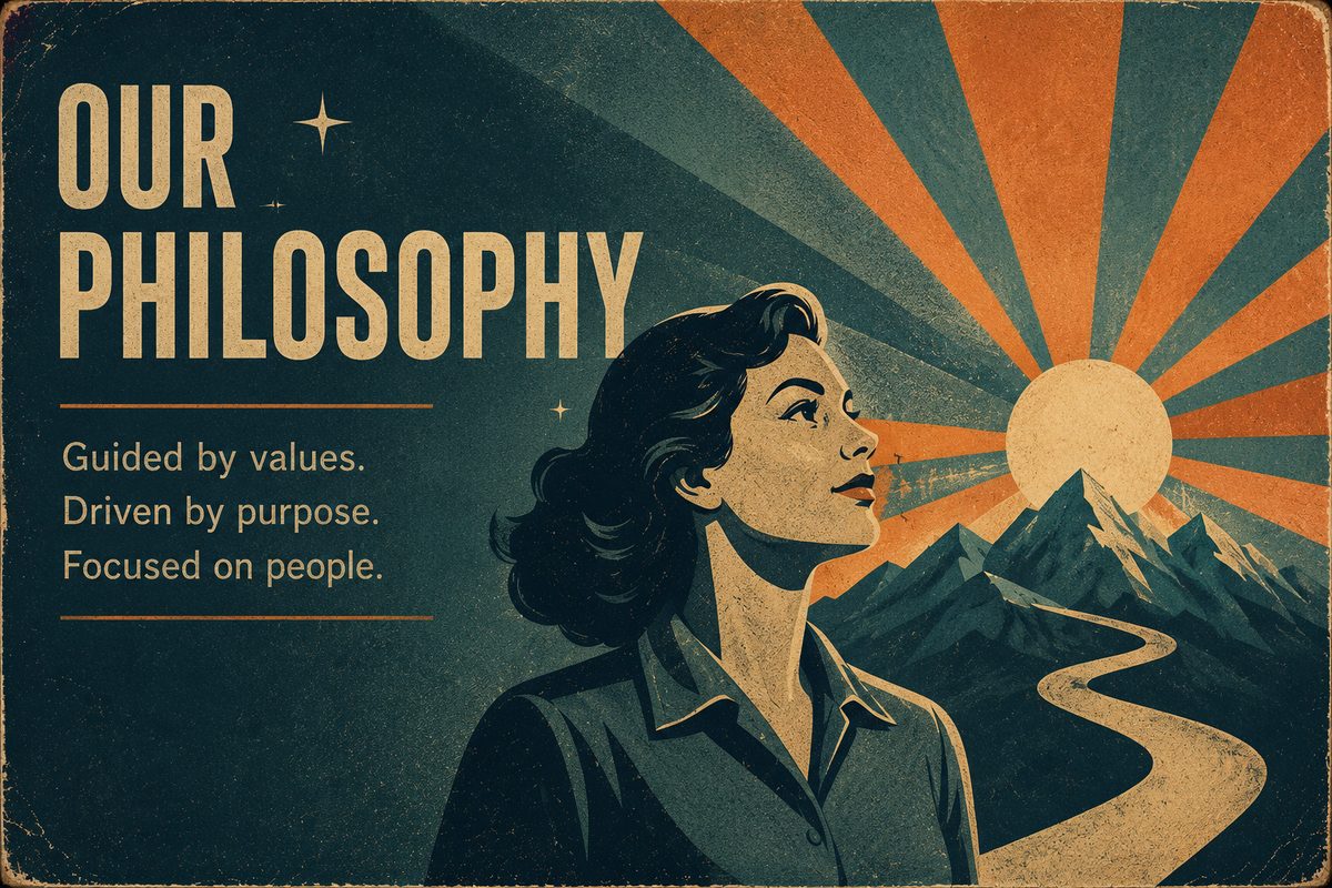 Our Philosophy — guided by values, driven by purpose, focused on people.